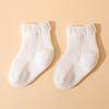 6Pairs Baby Mesh Socks Summer Thin Breathable Middle Tube Sock 0-2Year Newborn Cotton Footwear Basic Kids Solid Color Stockings