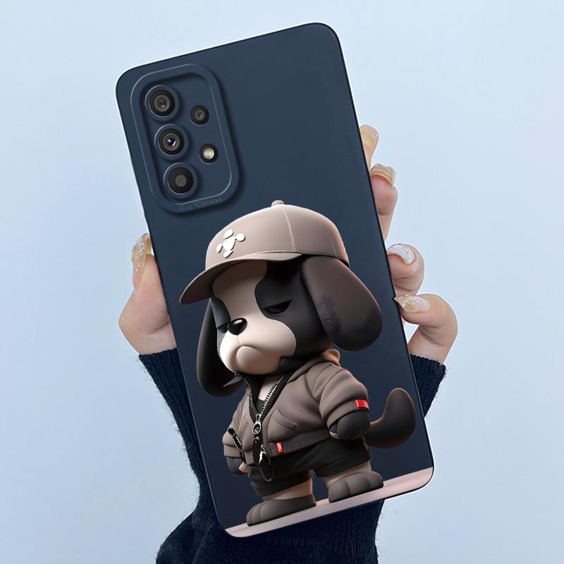 Shockproof Matte Case For Samsung Galaxy A32 A52 A52S A72 M52 5G Lovely Cartoon Liquid Silicone Camera Protective Bumper Cover
