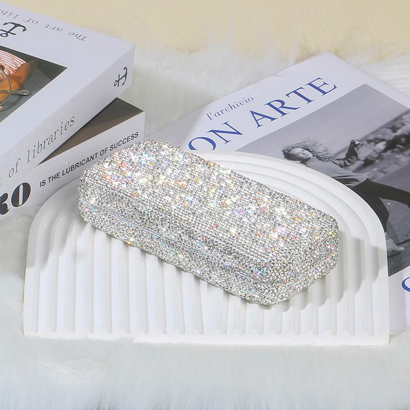 Cross-Border Hot-Selling Diamond Inlaid Car Sunglasses Storage Box - Portable and Stylish Car Interior Solution