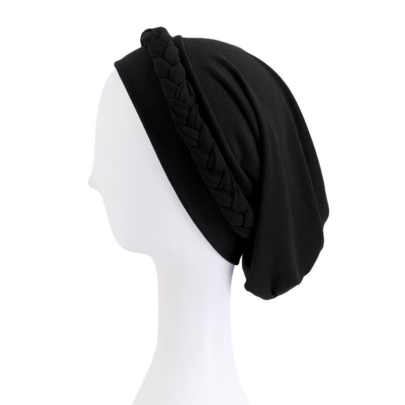 European And American Solid Color Elastic Ethnic Style Bag Head Cap, Twist Braid Chemotherapy Cap, Confinement Cap Jdt-429C