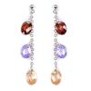 [P2409] - Silver Earrings 'Linda' Multicolored Silver (rhodium-plated) - 45 Mm - 7x6 Mm