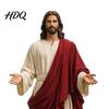 Jesus Figurine 5 Inch with Open Arm Hand Painted Religious Outstretched Hands Figure Statue Resin Christian Sculpture for Spiritual Collection