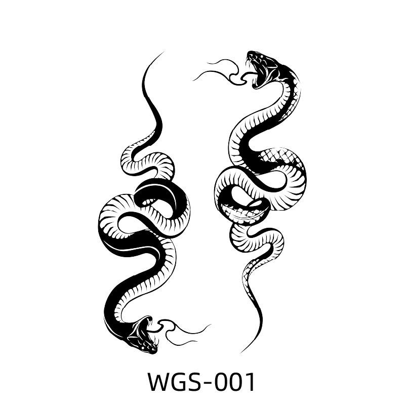 Waterless Herbal Tattoo Stickers: Personalized Large Animal Designs, Non-Reflective, Long-Lasting for Men & Women.