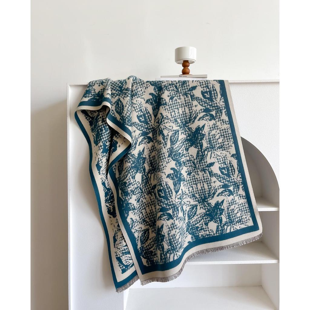 Women Houndstooth Pashmina Scarves Fringe Wrap Winter Warm Fashion Brands Designer Cashmere Two-Sided Scarf Blanket Soft Shawls