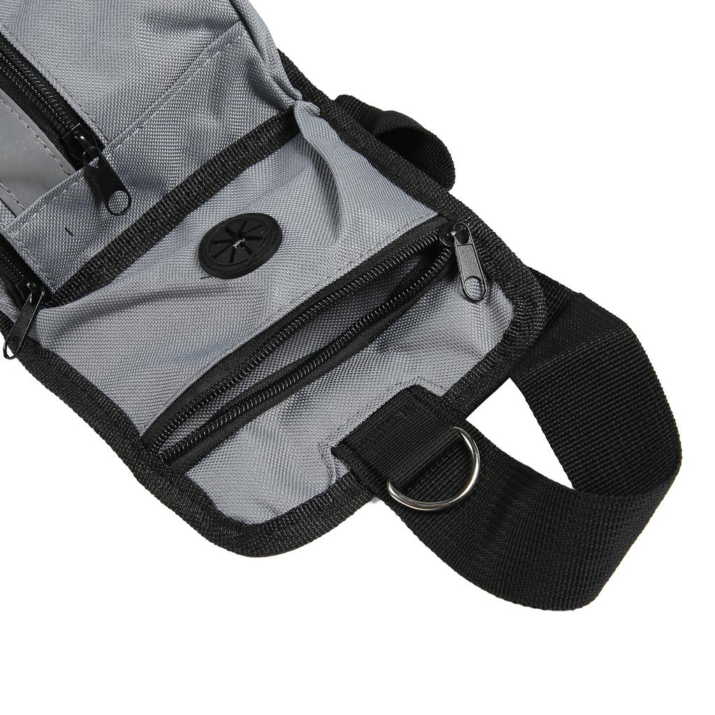 Dog Training Waist Bag Large Capacity Reflective Puppy Treat Waist Pouch with Bottle Holder Poop Bag Dispenser Gray