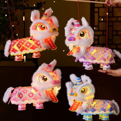 Фонарь Львиный танец Ручной работы Китайский Традиционный Лев DIY Поделки Праздник Весны Ручной фонарь для Китайского Нового года Праздника середины осени Домашний декор