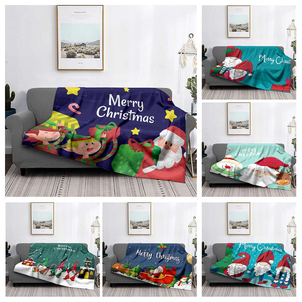 Home Decoration Plush Throw Sofa Blanket Bedspread Bed Fluffy Soft Blankets Decor Plaid Modern Halloween Merry Christmas Winter