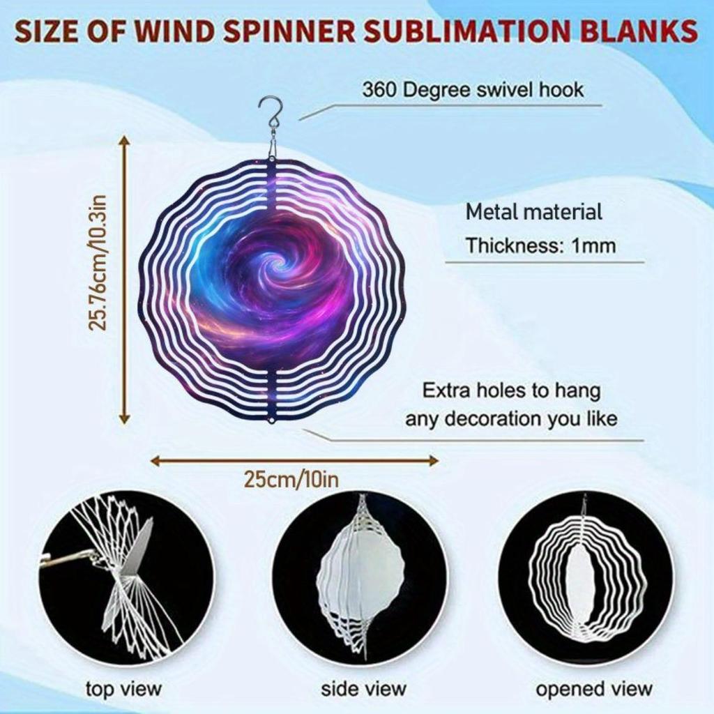 Galaxy Wind Chime Outdoor Metal Garden Decor with Cosmic Swirl Design Soothing Sound for Patio Balcony Yard Bird Deterrent