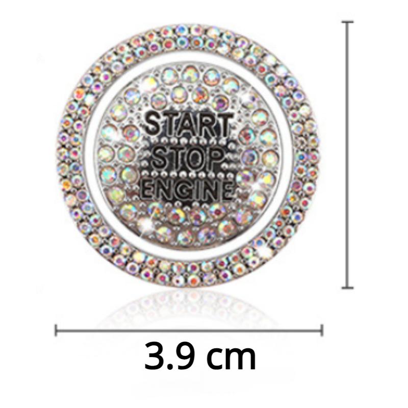 Кнопка запуска автомобиля, авто декоративные наклейки с бриллиантами, кольцо со стразами, круглые планки, защитный чехол, автомобильные аксессуары