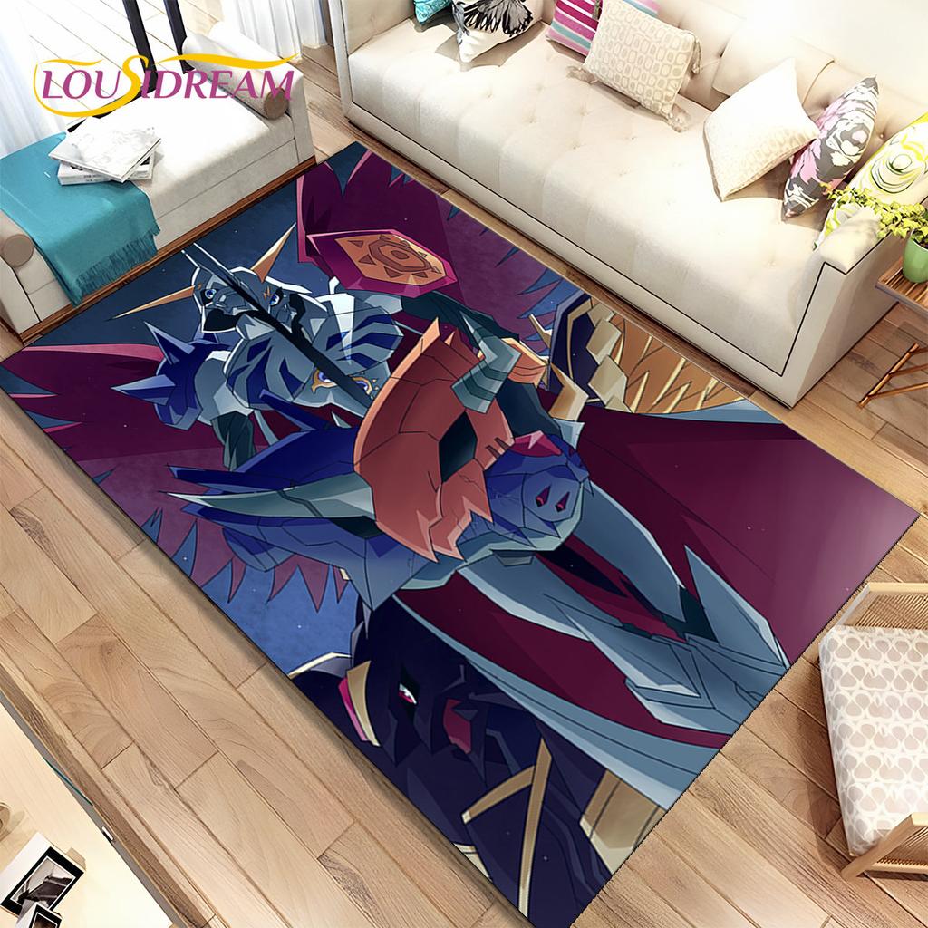 Cartoon Digimon Adventure Area Rug Large,Carpet Rug for Living Room Bedroom Sofa Doormat Decoration, Non-slip Floor Mat Cover 3D