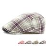 Весенне-летняя клетчатая беретка женская британская кепка с козырьком ретро прогрессивная кепка мужская кепка художника