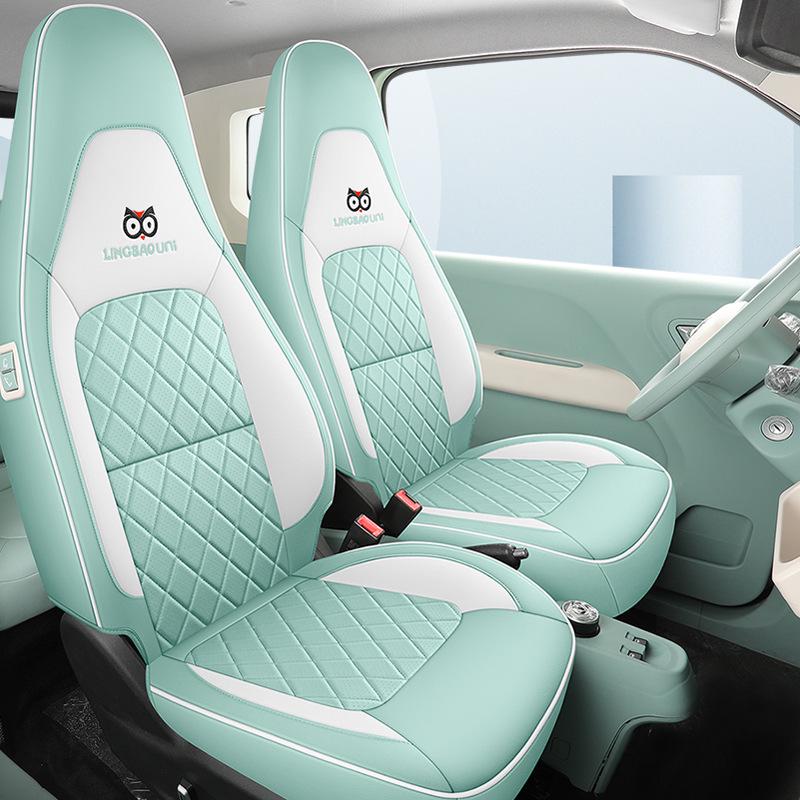Lingbao UNI Cartoon Car Seat Cover - Full Coverage, Wear-Resistant Leather.