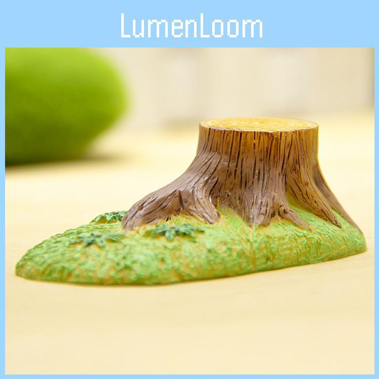 Мультяшный пень и зеленая лужайка, мини-модель, для подарка и коллекционирования