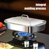 Professional Baking Pan Stainless Steel Pan, with Handles, Heavy-Duty Rectangular Tray, Durable Metal Roasting High Temperature Resistant Kitchenware,