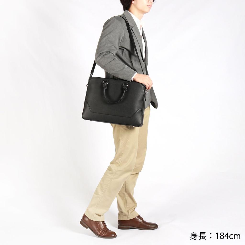 Business B4 Size Inch Storage 2 Air Shoulder Belt Black [Ultima Tokyo] Bag, Men's, Cowhide, Compatible, 14.0 "Delfino", Three-way Opening, Chambers,