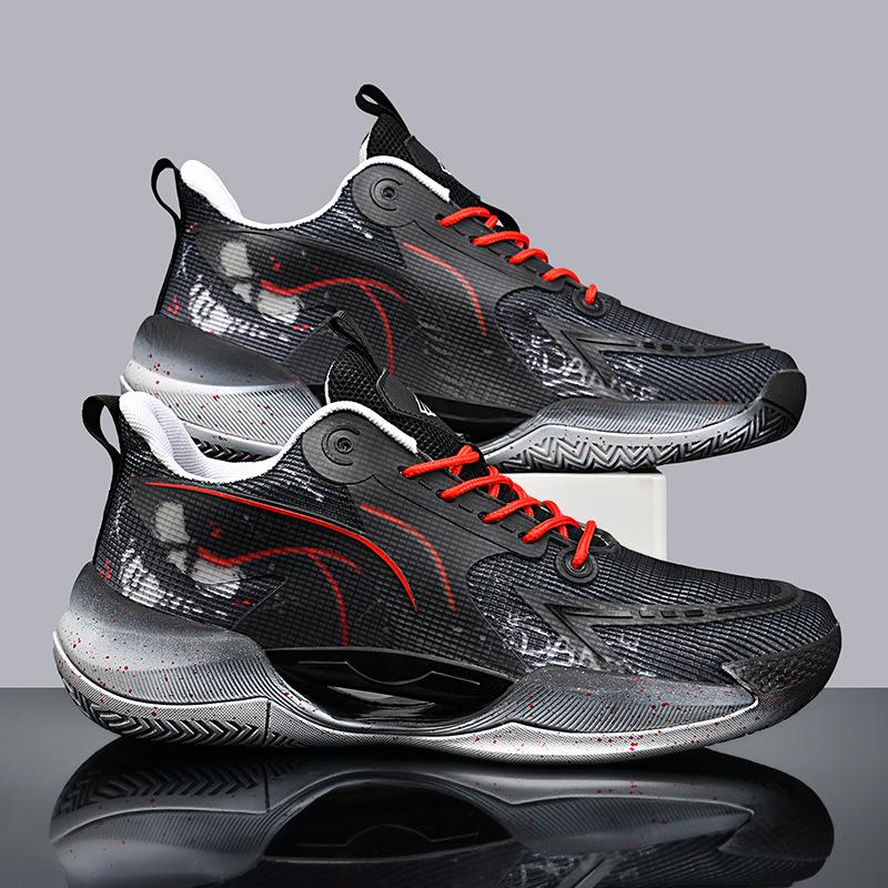 Guochao сверхлегкие сетчатые дышащие светящиеся трендовые баскетбольные кроссовки мужские и женские универсальные амортизирующие износостойкие нескользящие повседневные спортивные