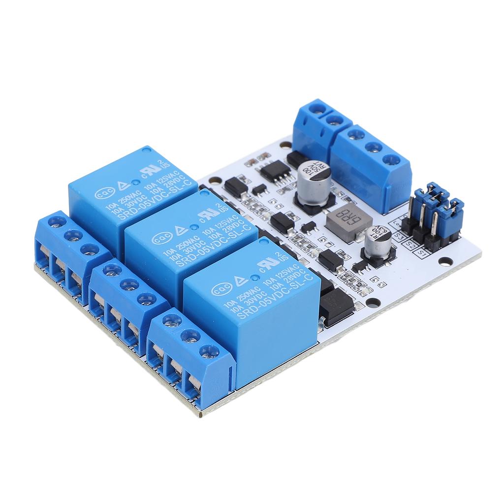 GPIO Relay Module 3 Channel Over Current Guard Adjustable Relay Module with Optocoupler Isolation