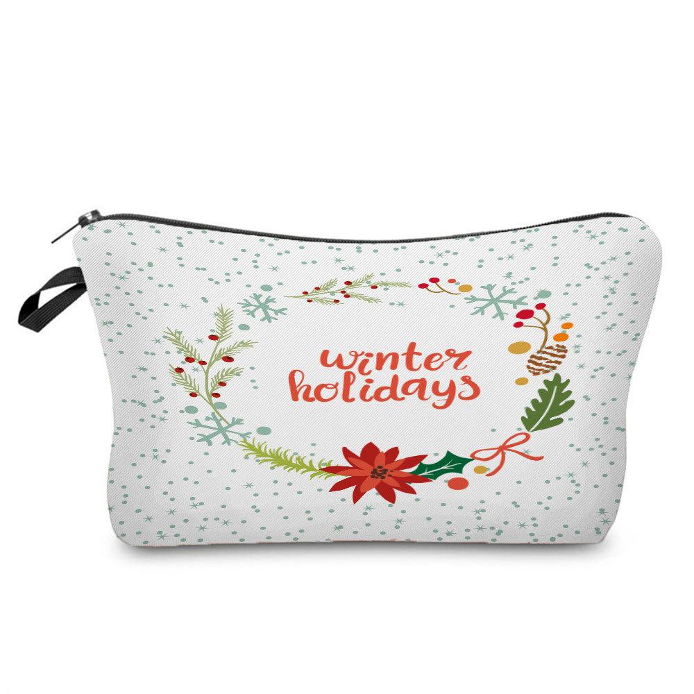 Women Cartoon English Alphabet Print Cosmetic Bag Toiletries Organize Travel Storage Case 6707 KTB