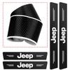 High-quality Carbon Fiber Car Door Sill Protector Sticker For Jeep Wrangler Grand Cherokee Compass Wagoneer Gladiator Avenger XJ ALW1