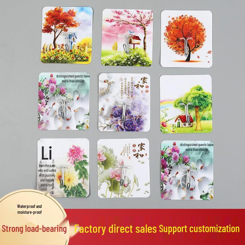 Многослойная клейкая настенная полка для хранения с прозрачными крючками для ванной комнаты