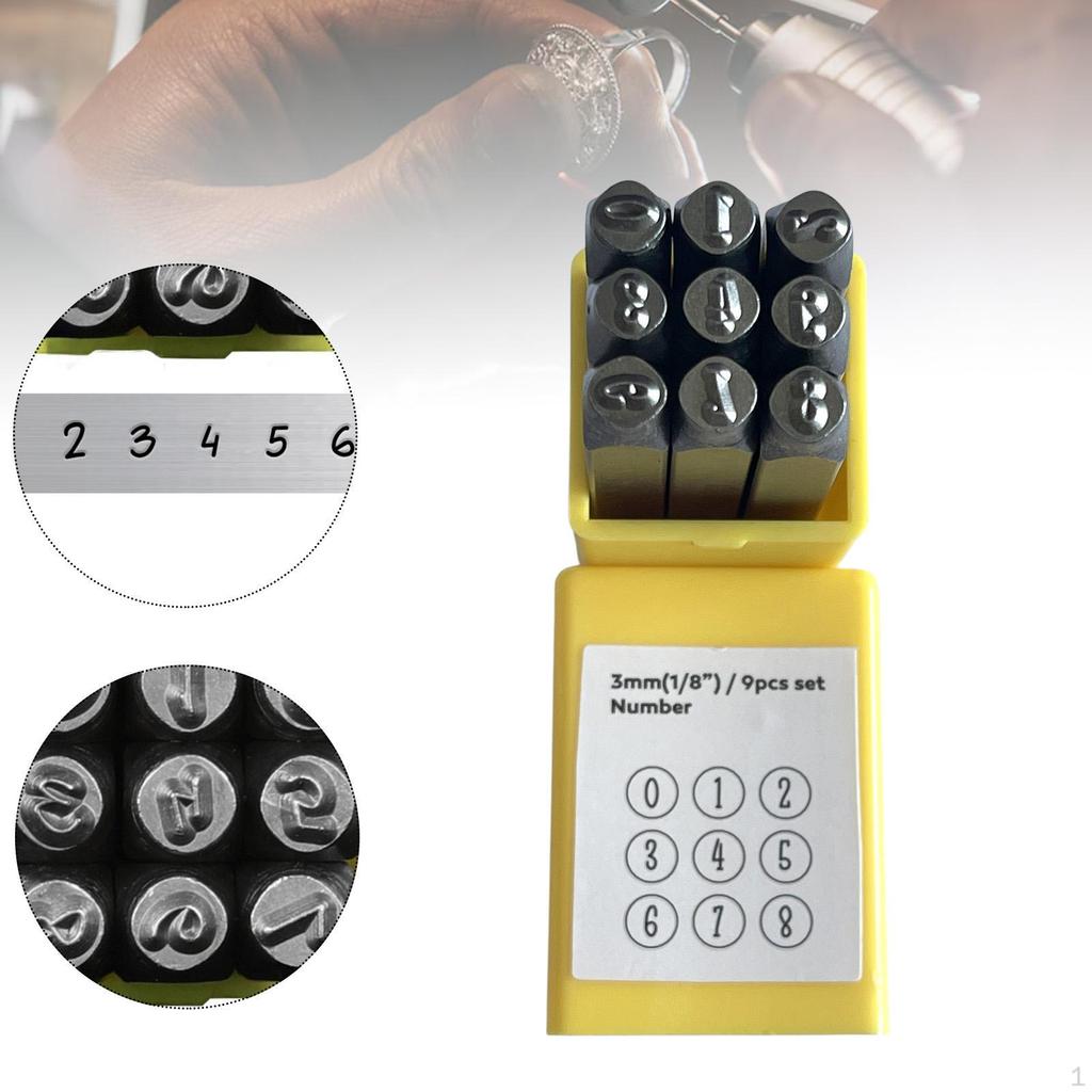 Металлический набор штамповочных инструментов для создания гравированных цифр, которые отпечатаны для