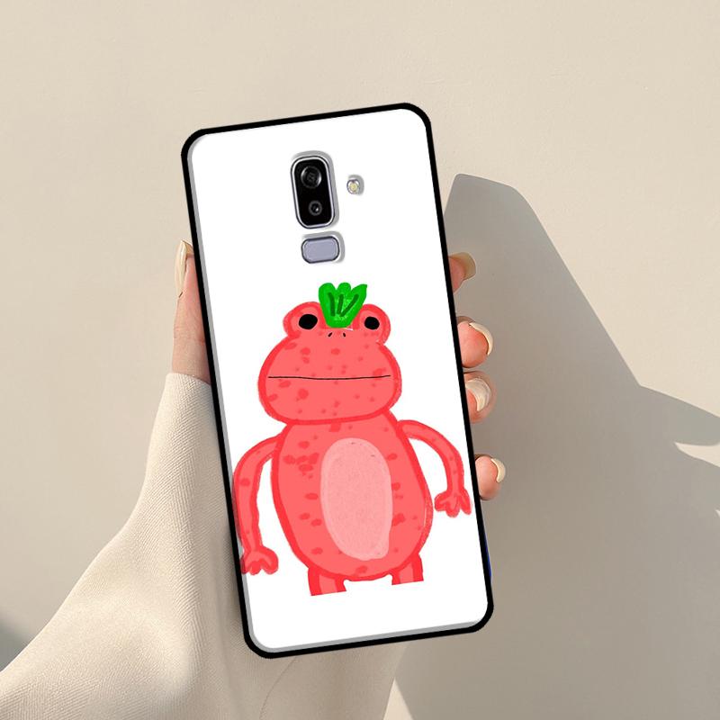 Cottagecore Fruit Strawberry Frog Case For Samsung Galaxy J3 J5 J7 2017 A3 A5 J1 2016 J4 J6 Plus A6 A7 A8 A9 J8 2018 Coque