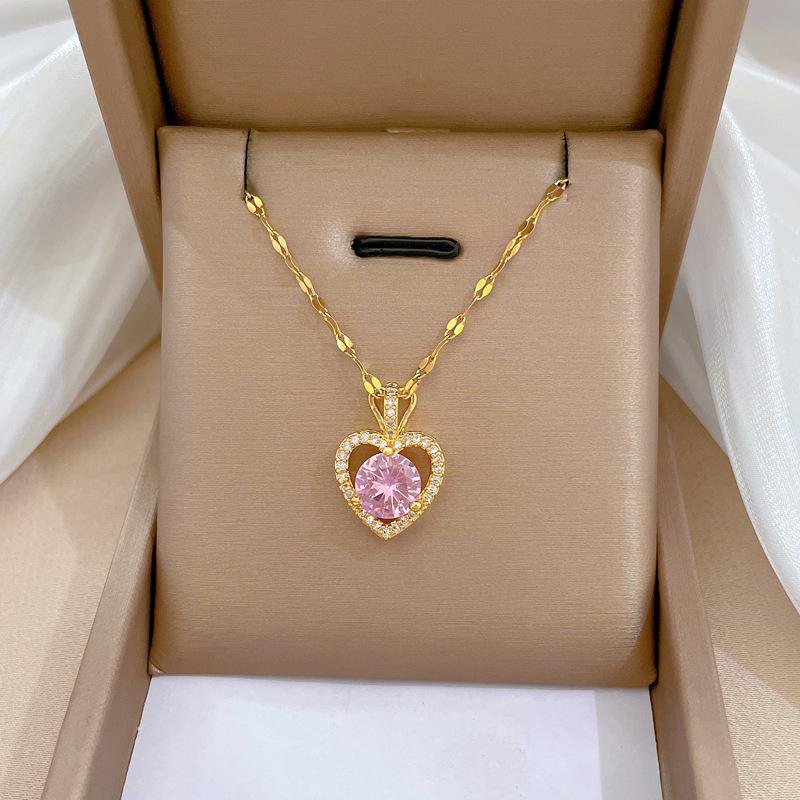 Тяжелая промышленность Преувеличенное микро-инкрустированное гальваническое покрытие из настоящего золота Ожерелье Женская цепочка на ключицу с бусинами для переноса и украшениями