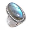 Натуральный драгоценный камень лабрадорит 925 пробы стерлинговое серебро ювелирное кольцо размер 8 p5V67