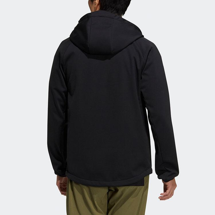 Adidas Куртка Softshell с капюшоном на флисовой подкладке Мужская верхняя одежда Черный H13799