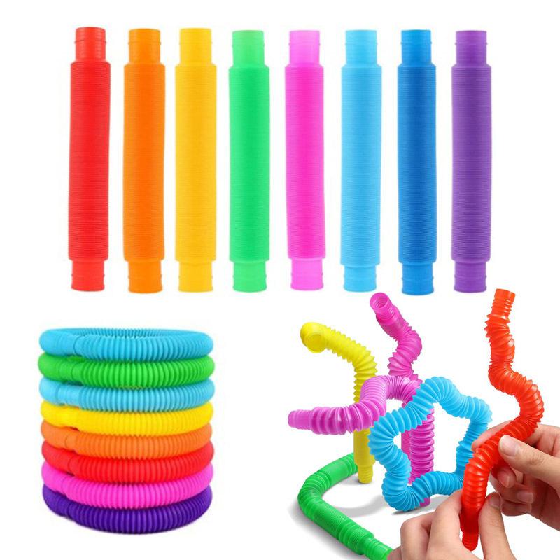 Stretchy Colorful Corrugated Pop Tubes for Stress Relief - Wholesale Decompression Toy.