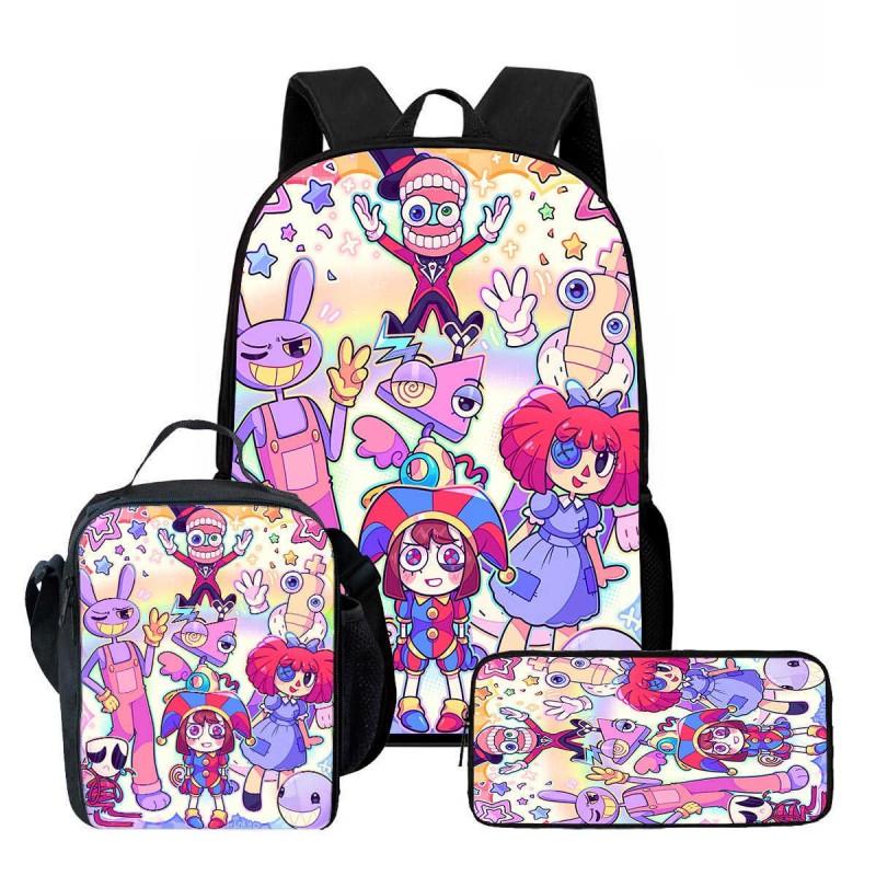 Kids Cartoon Backpack Set With Lunch Bag Pencil Case - Lightweight Ergonomic School Grades 1-6
