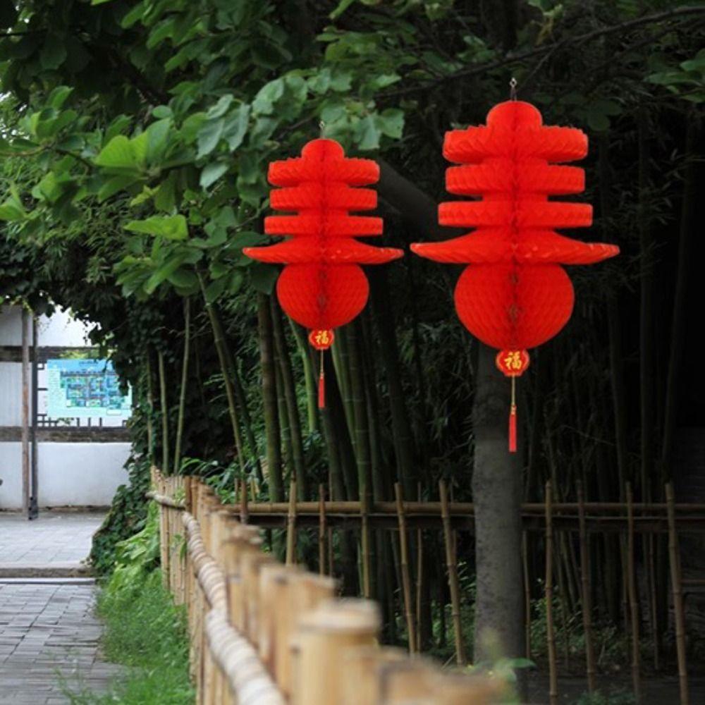 Waterproof Honeycomb Lanterns Foldable Spring Festival Pendant Chinese Hanging Lantern Home