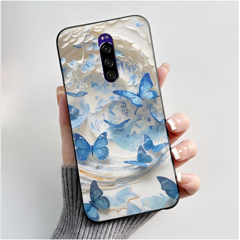 Милый Чехол Для Sony Xperia 1 / Xperia XZ4 Fundas Печатный Корпус Защитная Крышка Мягкий Силикон Мультяшный Черный Корпус Capa Coque