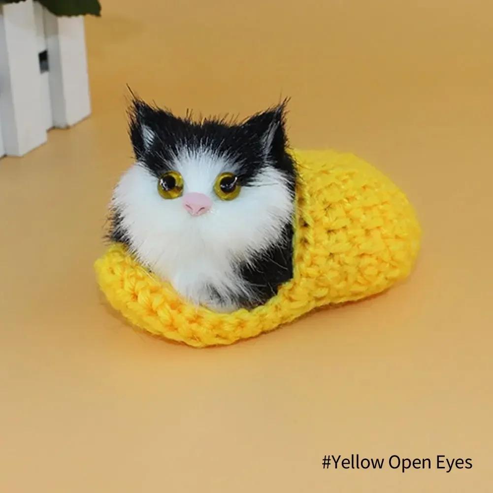 Stuffed Toys Lovely Simulation Animal Doll Plush Sleeping Cats Toy With Sound Kids Toy Decoration Birthday Gift For Children