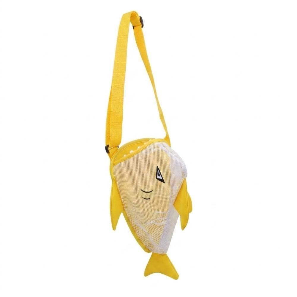 New Cute Cartoon Kids Shark Beach Bag Lightweight Portable Mesh Storage Bag with Adjustable Strap Children's Crossbody Bag