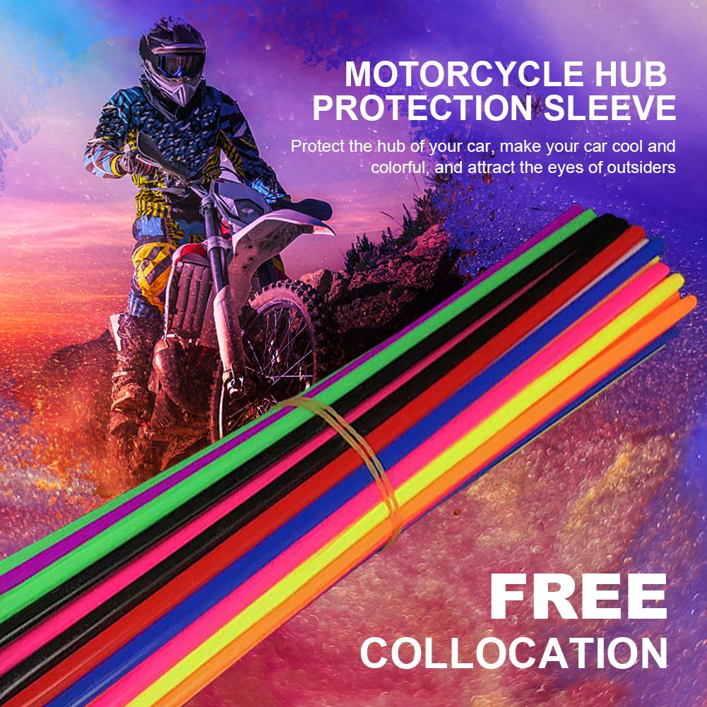 72 шт чехла для спиц велосипеда, белые, красные, оранжевые, универсальные чехлы для спиц колес питбайка для мотоцикла, защита обода колеса