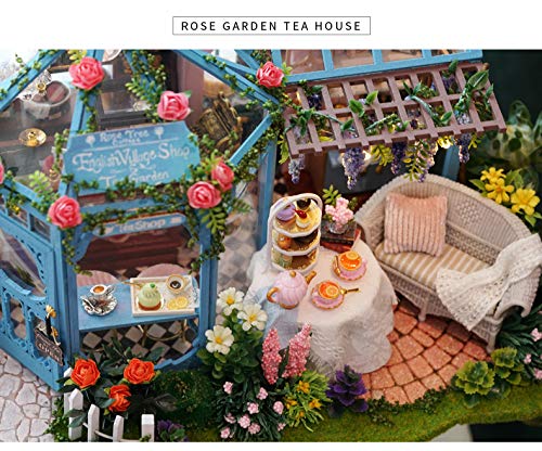 (t-FREAK) Dollhouse DIY Kit Set Miniature ROSE GARDEN TEA HOUSE (A-068)