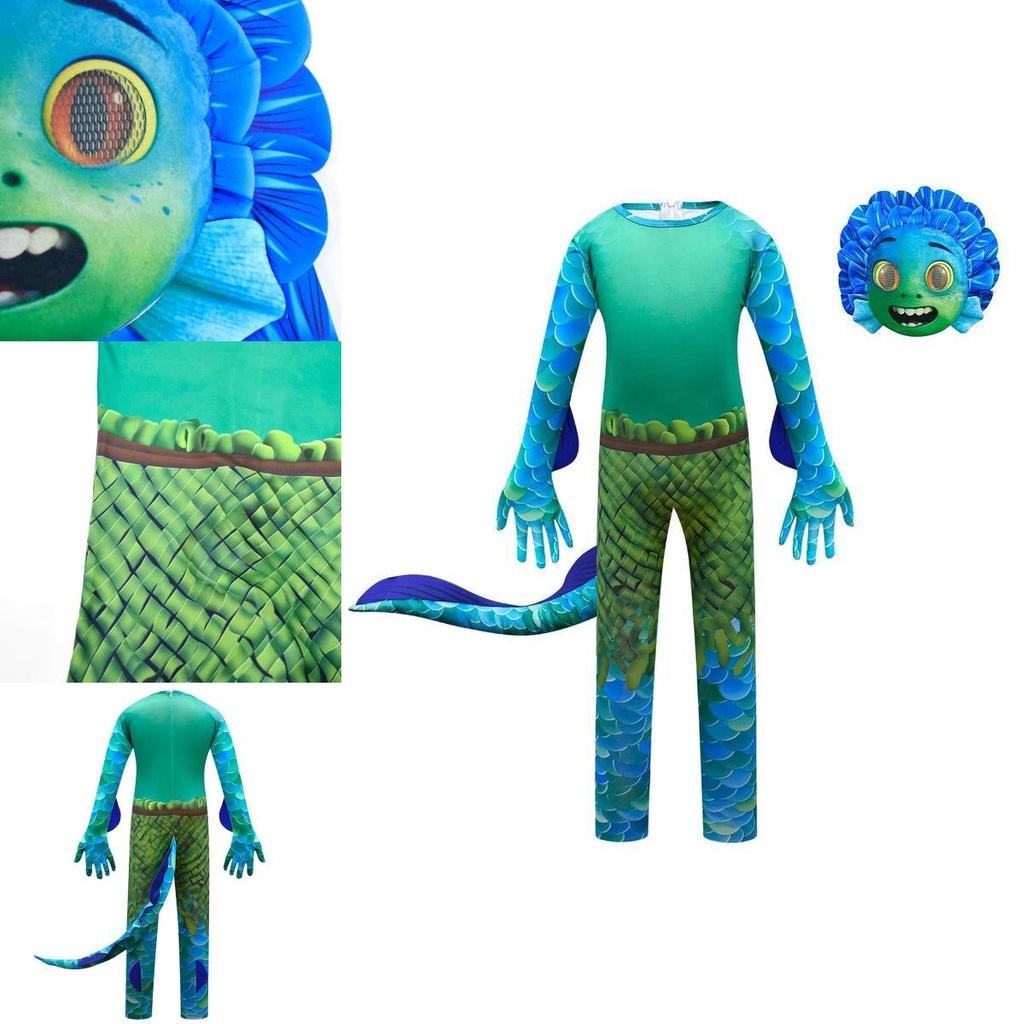 Очаровательный детский комбинезон Луки с маской и перчатками для яркого Хэллоуинского наряда