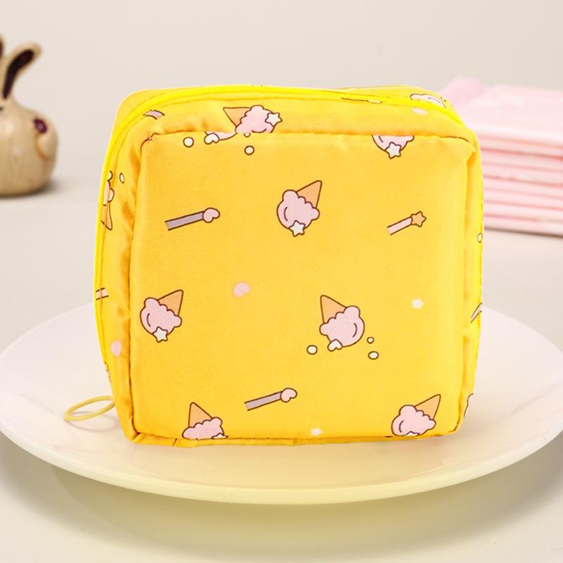 Women Sanitary Napkin Tampon Storage Bag Portable Waterproof Organizer Pouch Cartoon Pattern Sanitary Napkin Bag