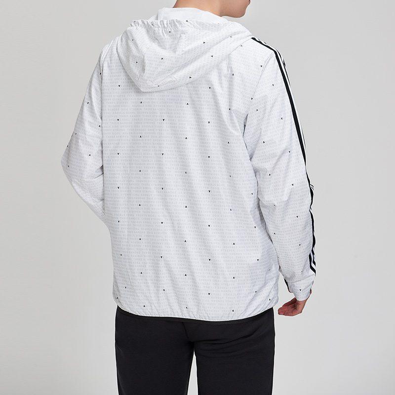 adidas Куртки Мужские Белые С Капюшоном Умеренные Инструктор DW4622