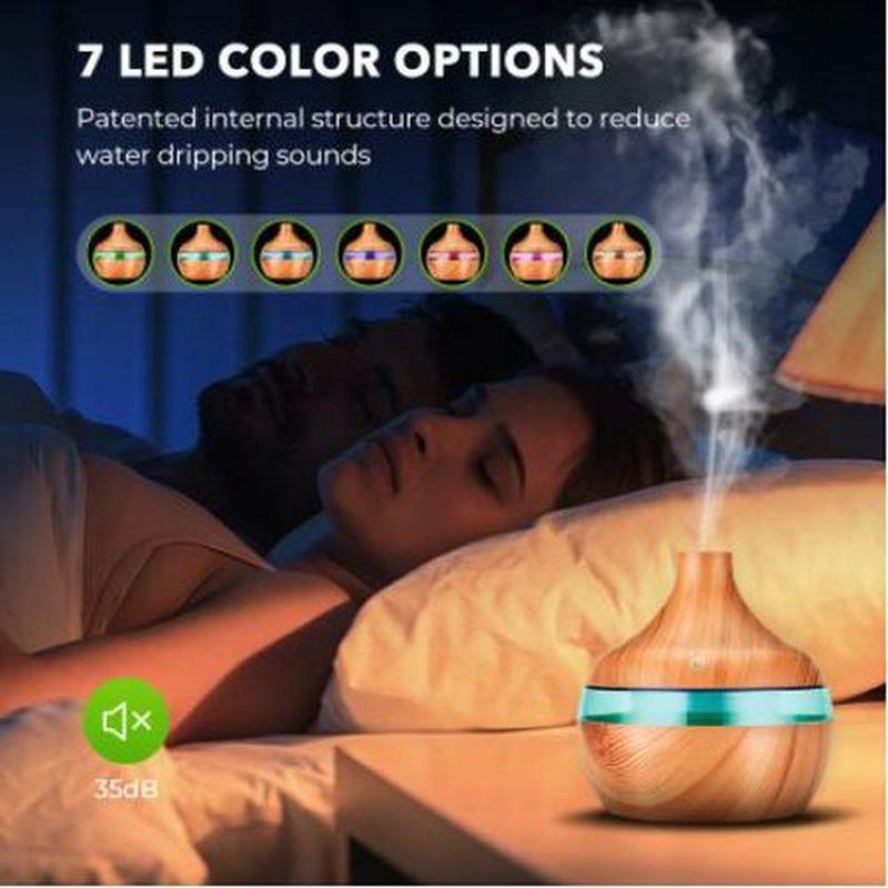 Электрический увлажнитель воздуха Диффузор для эфирных масел Ультразвуковой Под дерево USB Мини-распылитель Светодиодная подсветка