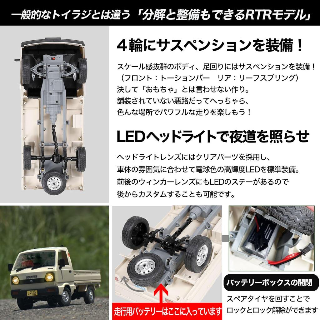 WPL JAPAN Suzuki Carry Scale Light Truck RC Car D12 RTR 2WD Two Wheel Drive Original Sticker Cargo Included Technical Conformity Mark Included 1/10