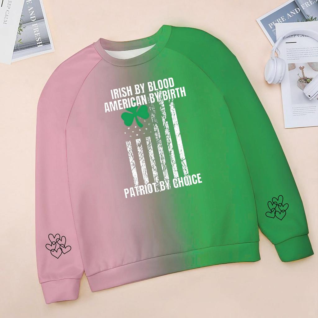 Kids Fashion Neck St. Patrick's Day Printed Casual Sweatshirt