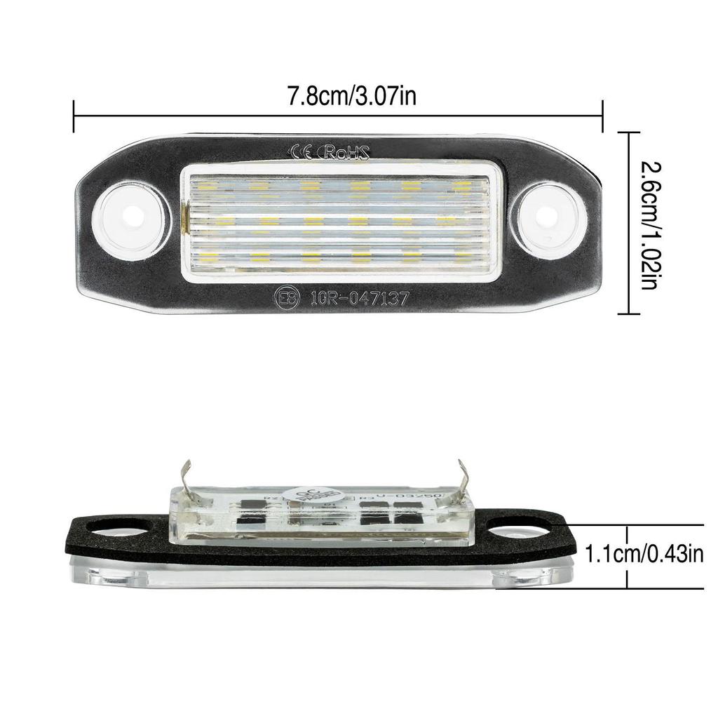 2pcs White Rear Tail License Number Plate Light Bulb For Volvo C30 C70 S80 V70 XC70 S40 V50 S60 V60 XC60 XC90 Car Assembly