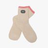 DOYOUKNOWMC ALL SEASON Terry Stripe Two-tone Beige Ankle Socks