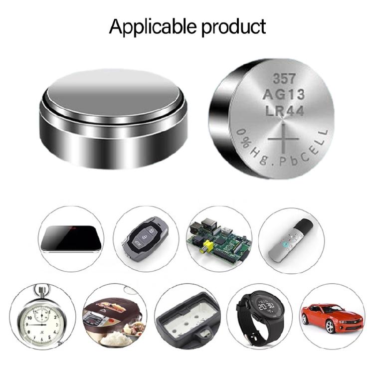 10Pcs LR44 SR927SW 1.55V AG13 A76 357 357A LR1154 SR1154 SR44 GP76 Button Coin Cell Watch Battery for Remote Control