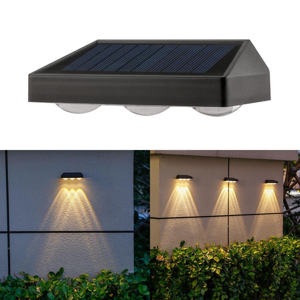 3LED Waterproof Solar Wall Lamps 2LED Solar Wall Lights Yard Atmosphere Wall Lights Decor