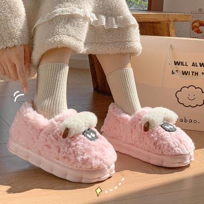 Хлопковые тапочки женские зимние новые Мао Мао обувь для послеродового периода домашние комнатные с закрытой пяткой хлопковые туфли мужские зимние