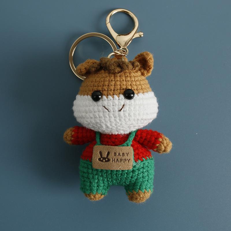 Вязаный крючком брелок для ключей в виде животного, милый плетеный вручную кулон, креативный мини-брелок для ключей в виде вязаного животного, подарок для друзей