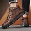 Осенне-зимняя обувь больших размеров, ретро ботинки с высоким верхом, мужские кожаные ботинки, модные мужские ботильоны средней высоты
